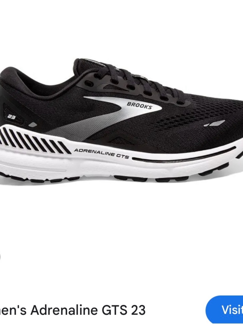 EUC Brooks Adrenaline GTS 23 - Black & White size 9.5